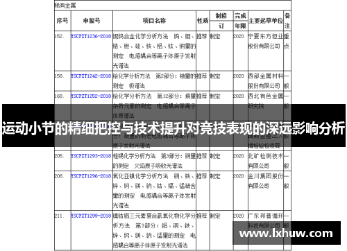 运动小节的精细把控与技术提升对竞技表现的深远影响分析